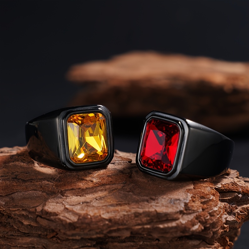 1pc Stainless Steel Couple's Ring Retro European American Style